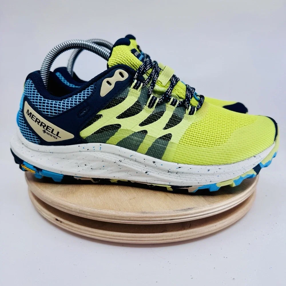 Merrell Antora 3 GTX Shoes Womens 8.5 Lime Trail Running Gore-Tex Sneakers